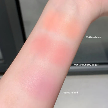 Gege Bear 3 Colors Matte Cream-Textured Cushion Blush with Puff,  Powder-free, Smooth Application, Create  Flawless Daily Makeup
