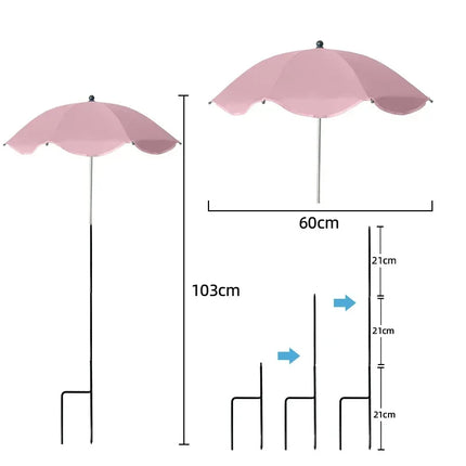 Plant Shade Umbrella with Metal Stake Weatherproof Sun Shade Cloth Outdoor Plant Flowers Potted Sun Protection Garden Supplies