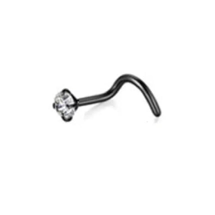 1Pcs 20G Nose Rings Hoop Surgical Stainless Steel Studs Screw L Shaped Nose Piercing Jewelry Women Black Woman and Man