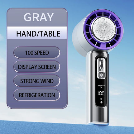 2026 New Semiconductor Refrigeration High-speed Handheld Electric Fan 3000mAh USB Portable Rechargeable Outdoor Small Fan