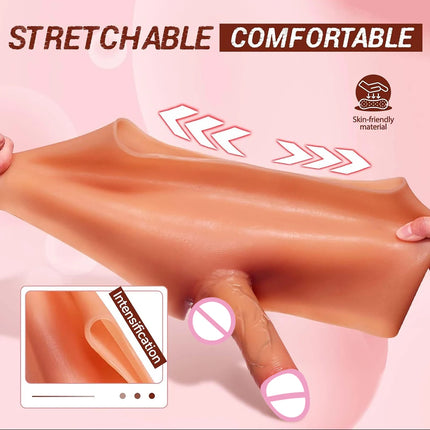 Wearable Dildo Panty Harness Strap On Dildo Adult Women Sex Toy High Elastic Silicone Large Dick Clitoris Stimulator Lesbian Toy