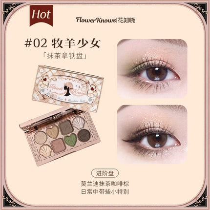 Flower Knows Strawberry Rococo Moonlight Mermaid Jewel Eyeshadow Palette 5 Colors Pearlescent Mashed Potatoes 2023