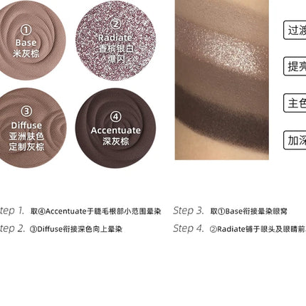 Kaleidos Glitter Eyeshadow Makeup Palette 4Colorful High Pigmented Shimmer Glitter Eye Shadow Make Up Pallet Gift Set