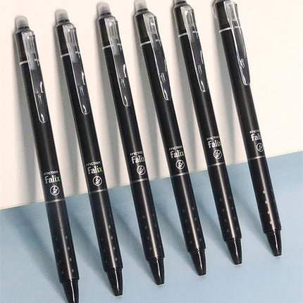 0.5mm Retractable Erasable Gel Pens Set with Refills Black Blue Gel Ink Built-in Eraser Office Supplies Exam Stationery Kit