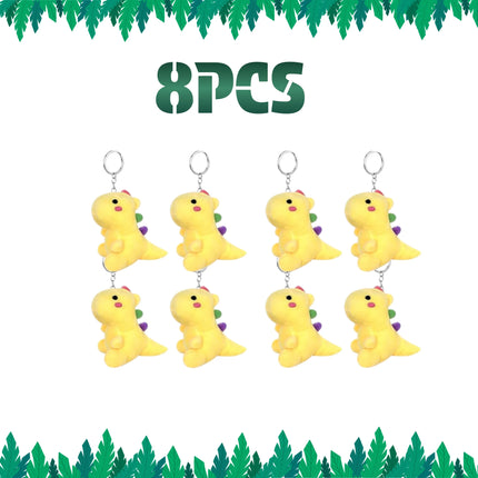 8-24Pcs Dinosaur Plush Doll Bulk Dinosaurs Stuffed Animal Keychain Dino Plushie Toys Birthday Party Favors