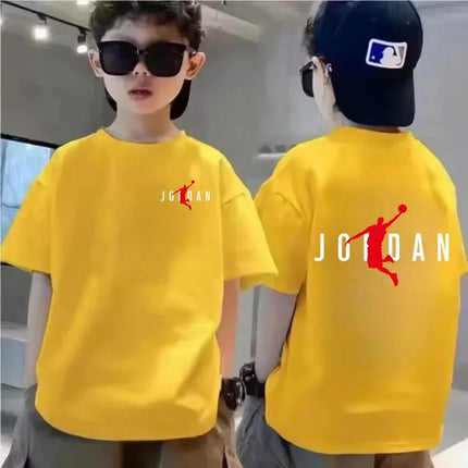 Summer brand pattern printed breathable cool cotton children's casual fashion short sleeved T-shirt
