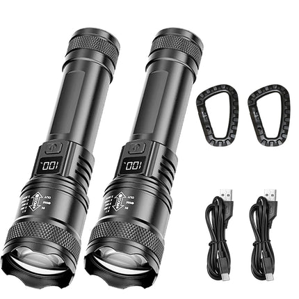 High Power LED Flashlights Built-in battery USB Rechargeable Strong Hand Light Multifunctional Torch Lamp For Emergency Camping