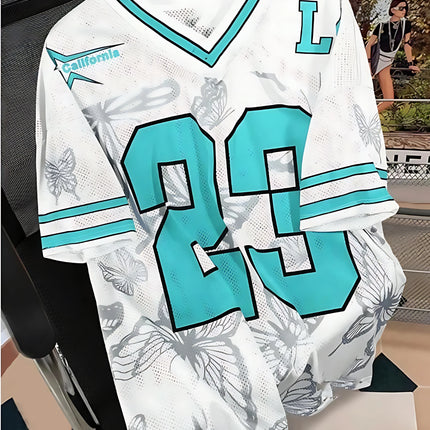 2025 Summer New Men's T-shirt Casual sporty breathable and lightweight V-neck men's T-shirt
