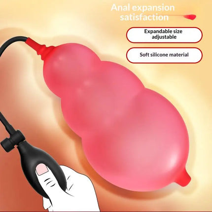preferredInflatable Anal Plug Unisex Butt Plug with Hand Pump 3 Beads 6 Beads Soft Silicone for Couples Adult Play Bedroom