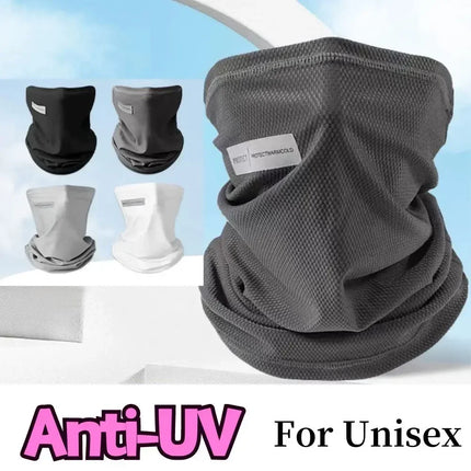 Outdoor UV Protection Ice Silk Mask Sunscreen Face Cover Neck Wrap Unisex Anti-UV Scarf Cycling UV Mask Ear Hanging Neck Scarves