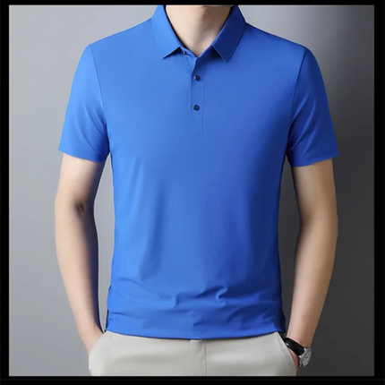 Summer New Men's Short Sleeve Ice Silk POLO Shirt Fashion Simple Men's Business Casual Pullover Large Size 5XL