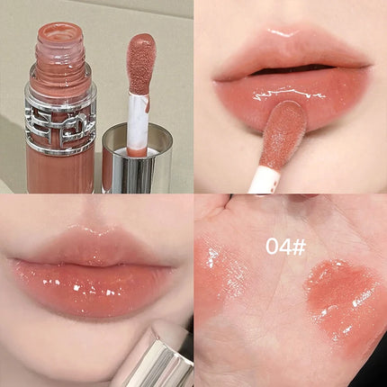 Flowing mirror lip gloss, waterproof and long-lasting luster, non stick to the cup, silky texture, natural makeup effect