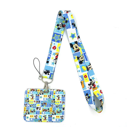 Mickey mouse Neck Keychain Necklace Webbings Ribbons Anime Cartoon Neck Strap Lanyard ID badge Holder Keychain Lanyards kids