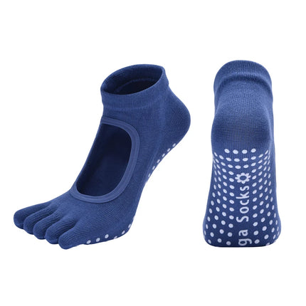 Women Five Toes Backless Yoga Socks Cotton Anti-Slip Indoor Fitness   Pilates Socks Ladies Ballet Dance Sports Socks Slipper