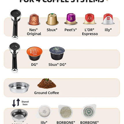 Cafelffe  4-in-1 Coffee Maker Hot/Cold Dolce gusto nespresso machine ESE Pod Ground Cappuccino Espresso Coffee Machine cafetera