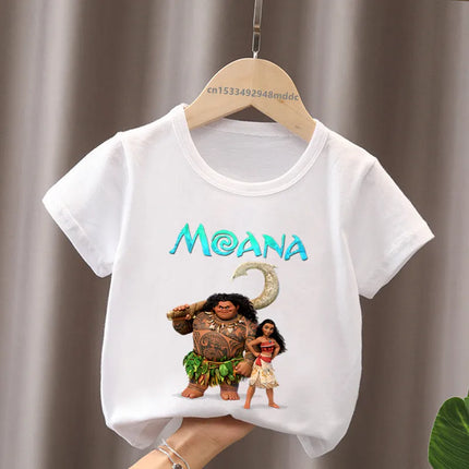 Hot Sale Moana Ocean Romance Princess Print Cute Kids T-Shirts Girls Clothes Baby Boys Short Sleeve T shirt Summer Children Tops
