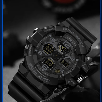 SANDA LED Digital Men Watch G Style Military Sports Electronic Double Display Date waterproof Quartz Watch Relogio Masculino