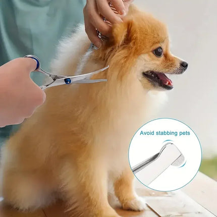 Professional Pet Grooming Scissors Set Stainless Steel Straight Curved Thinning Shears with Comb and Case for Dogs Cats