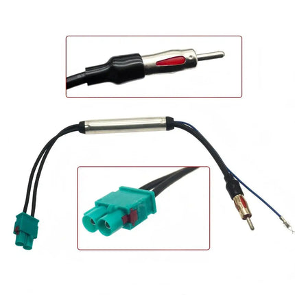 FM Audio- Cable Dual Fakra-Din Aerial Antenna Adapter forVW Car Accessories Vehicle Radio Stereo Antenna with Amplifier
