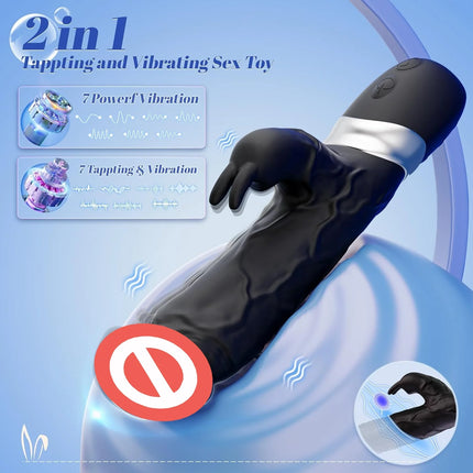 2 in 1 Rabbit Vibrator with 7 Vibration Clit Massager Sex Toys for Women