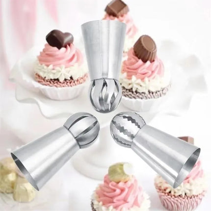 Stainless Steel Pleated Skirt Piping Nozzles Set - Stainless Steel Russian Nozzles Tips Piping Set Cake Decorating Toolkit