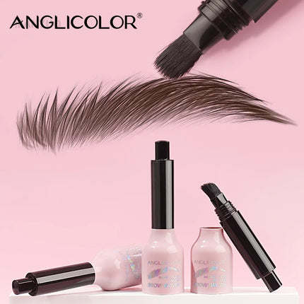 Wild Eyebrow Pencil Square Angled Brush Velvet 3D Brow Dye Cream Hairline Anti-smudge Waterproof Multifunction Eyebrow Tint Pen