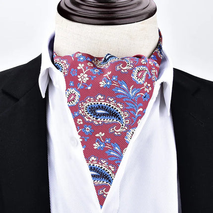 1 Piece Men's Scarf for Spring, Autumn, and Winter, Ascot Retro Floral British Fashion Suit Neck Scarf, Shirt Collar Scarf, Warm
