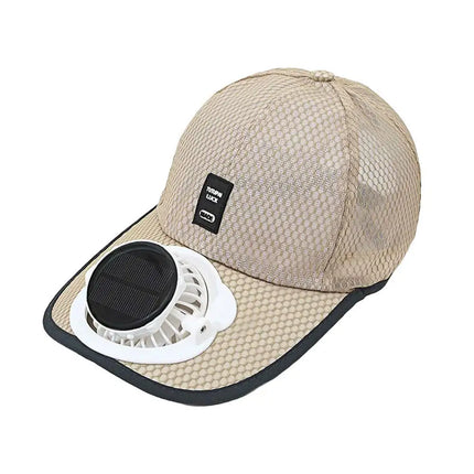 Summer Men Women Fan Baseball Hat Sun Block Baseball Hat with Solar Fan USB Charging Fan Breathable UV Block Outdoor Sunhats ﻿