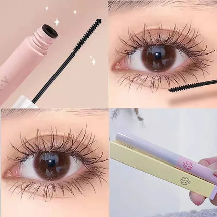 Silk Fiber Matte Mascara Makeup Ultra-Fine Brush Lengthens Eyelashes Waterproof Fast Dry Brown Black Curling Mascara Comestic