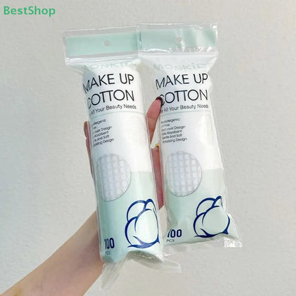 100 Pcs Soft And Breathable Circular Makeup Remover Pads Double-Sided Pearl Textured Cotton Pads, Used For Daily Facial Cleaning