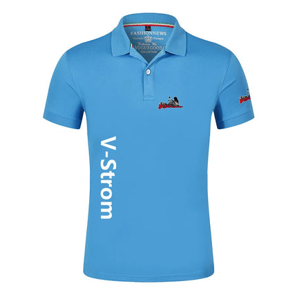 2024 Motorcycle Vstrom 650 V Strom Men's New Autumn Casual Polo Shirt Comfortable T-shirt High Quality Breathable Short Sleeve Top