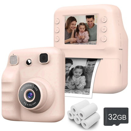 Kids Camera Instant Print,1080P Kids Instant Cameras that Print Photos,Christmas Birthday Gifts for Girls Age 3-12,Portable Toy for 3 4 5 6 7 8 9 10 Year Old Girls Boys Pink