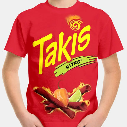 Creative Funny Chips 3d Printed Takis Customized Children Fashion T-Shirt Round Neck Short sleeve Boys Girls Kids Casual Tops
