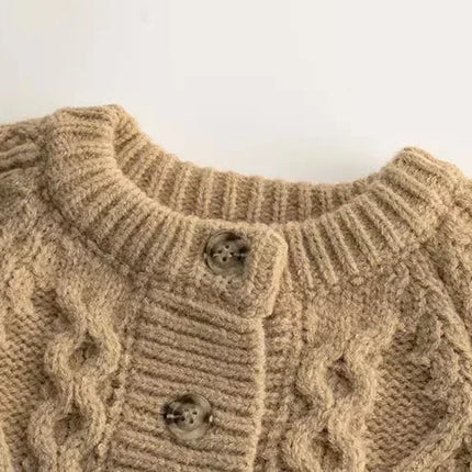 Autumn Sweater Children's Clothes Sweater Knit Cardigan for Girls Boys Long Sleeve Keep Warm Thickened Jacket Outfit Coat