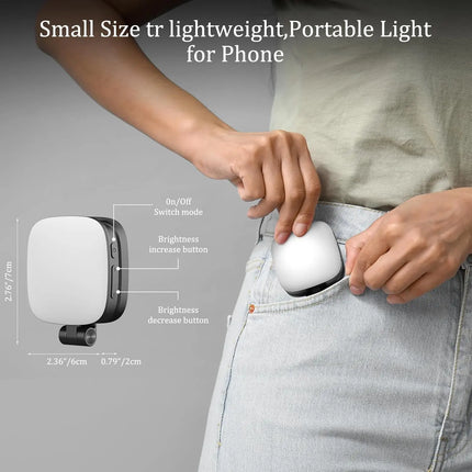 Magnetic Selfie Light Compatible with MagSafe for iPhone Rechargeable LED Fill Light with Mirror 5 Color Temps Foldable  Light