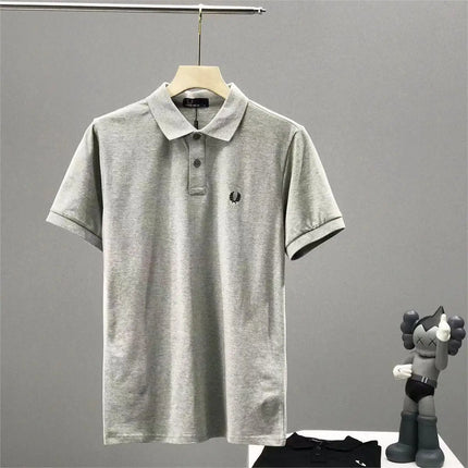 2025 Men's Embroidered Casual Polo Luxury Clothing High-Quality Brand 2024 Cotton Lapel Short Sleeved Summer 100%