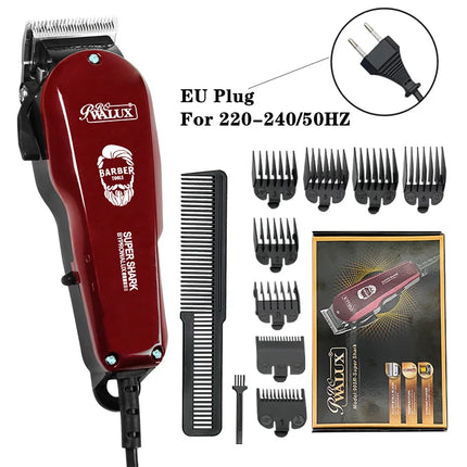 WALUX Professional AC Hair Clipper, 10W Strong Power 2M Cord with 8 Adjustable Guide Combs for Men Home Barber Haircuts