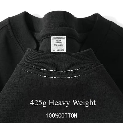 Heavy Weight 425 grams Men T Shirt Cotton Half Sleeve Breathable High Quality Round Neck Basic Tops Men Summer T-Shirt