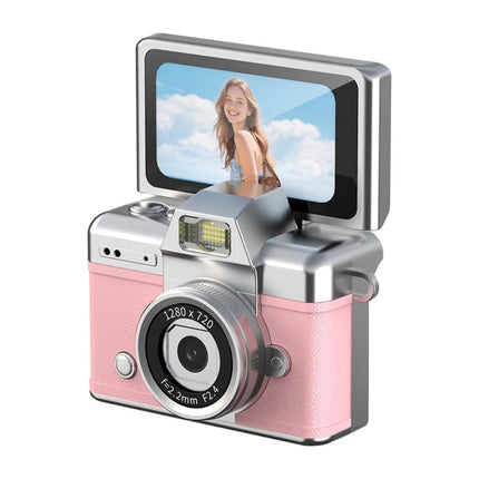 1.47 Inch Screen Thumb Keychain Camera 180° Flip Screen Neck Strap Design Retro CCD Mini Digital Camera Support Memory Card