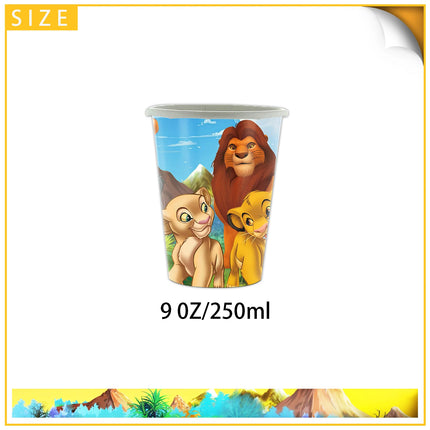 Lion King Birthday Party Decoration Simba Tableware Plate Cup Balloon Set Banner Backdrop Gift Bags Sticker Kids Party Supplies
