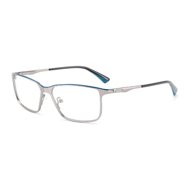 ZENOTTIC  Modish Metal Eyebrow Prescription Glasses for Men Square Photochromic Optical Eyeglasses Progressive Eyewear