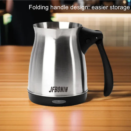 JFBONIN 0.35L Turkish stainless steel electric coffee pot split design suitable for brew coffee, yellow rice wine and hot milk