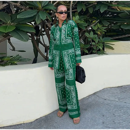 Fashion Lightweight Floral Print Oversized Coat & Square Scarf Skirt & Long Pants For Women Lady 2026 Holiday Streetwear Outfits