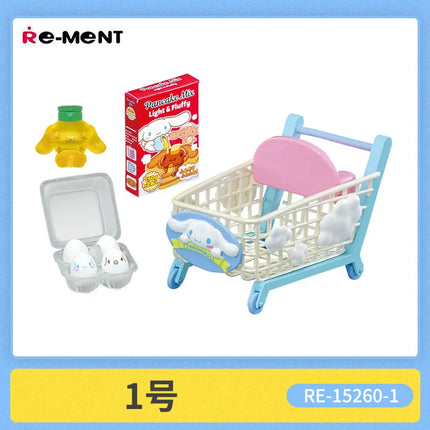 Genuine Re-Ment Cinnamoroll Market Supermarket Retail Department Store Miniature Scene  Blind Box Anime Character Model Toys