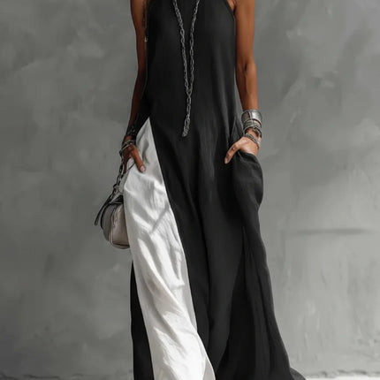 2026 New Women’s Clothing: Sleeveless, Loose-Fitting, Color-Blocked, Casual, Off-The-Shoulder Dress.