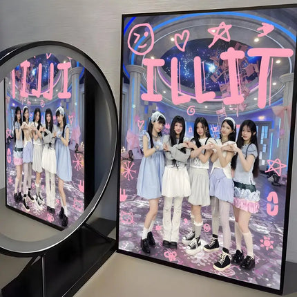 Kpop Band I-ILLIT Poster Trendy And Easy-to-Apply Wall Art Stickers For Home Decor And Dorm Room Walls