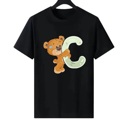 Letter Number Woman Family Round Neck Parent-child Clothing Loose Tops Unisex Comfort Y2k Short Sleeves T-Shirt Men Blouses