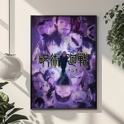 J-Jujutsu K-Kaisen Anime Poster Perfect Sticker Self Adhesive Wall Art Designed for Home Office Dining Spaces