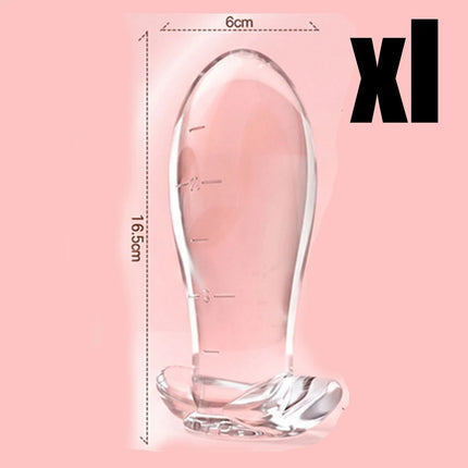 Large Crystal Clear Silicone Dragon Egg Anal Plug with Size Markings Soft Flexible Prostate Massager for Men And Women