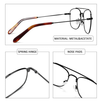 AIR EIGHT Aviator Prescription Glasses Men Metal Frame Progressive Lenses With Photochromic Myopia Correction